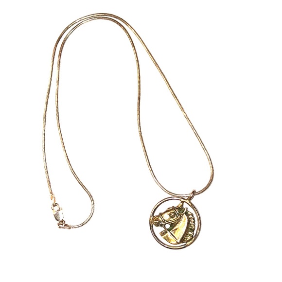 Jane Heart Horse Necklace 